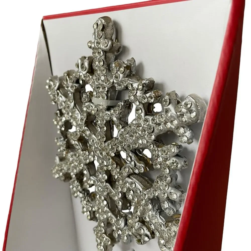 Bella Lux Silver Rhinestone Tree Topper Christmas Holiday Glam New